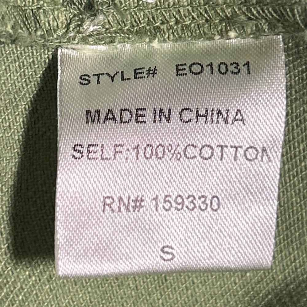 HEYSON Womens Shacket Jacket Ombre Blue White Green Button Front Cotton Small - Picture 6 of 7